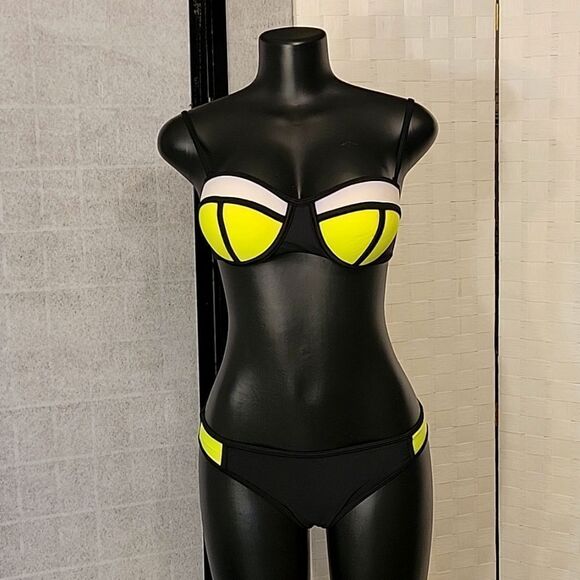 BRAND NEW WOMEN PUSH UP BRIGHT DIVING SUIT NEOPRENE BIKINI SET - Picture 4 of 12